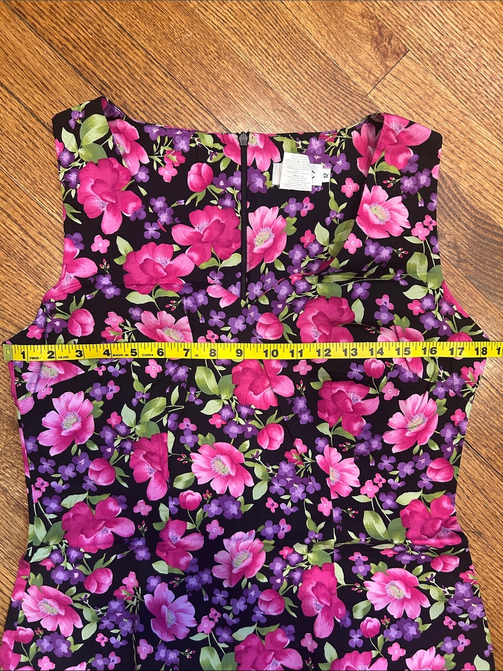 CDC Pink and Green Floral Women’s Sleeveless Midi Dress, Size 12 - Picture 11 of 12